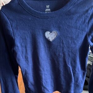 5/$25 GAP Kids Navy Long Sleeve Tee with Heart